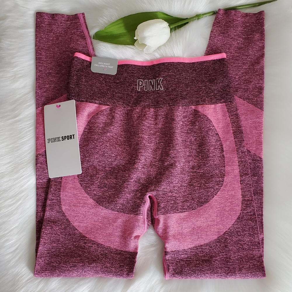 PINK VICTORIA'S SECRET SEAMLESS LEGGINGS SIZE S - Picture 2 of 5